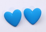 Øreringe - Store hjerter - skønne hjerteøreringe, frostblå